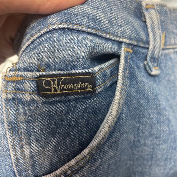 Vintage Wrangler Womens Size 14 X 32 100% Cotton High Waist Denim Blue Jeans - Picture 5 of 5